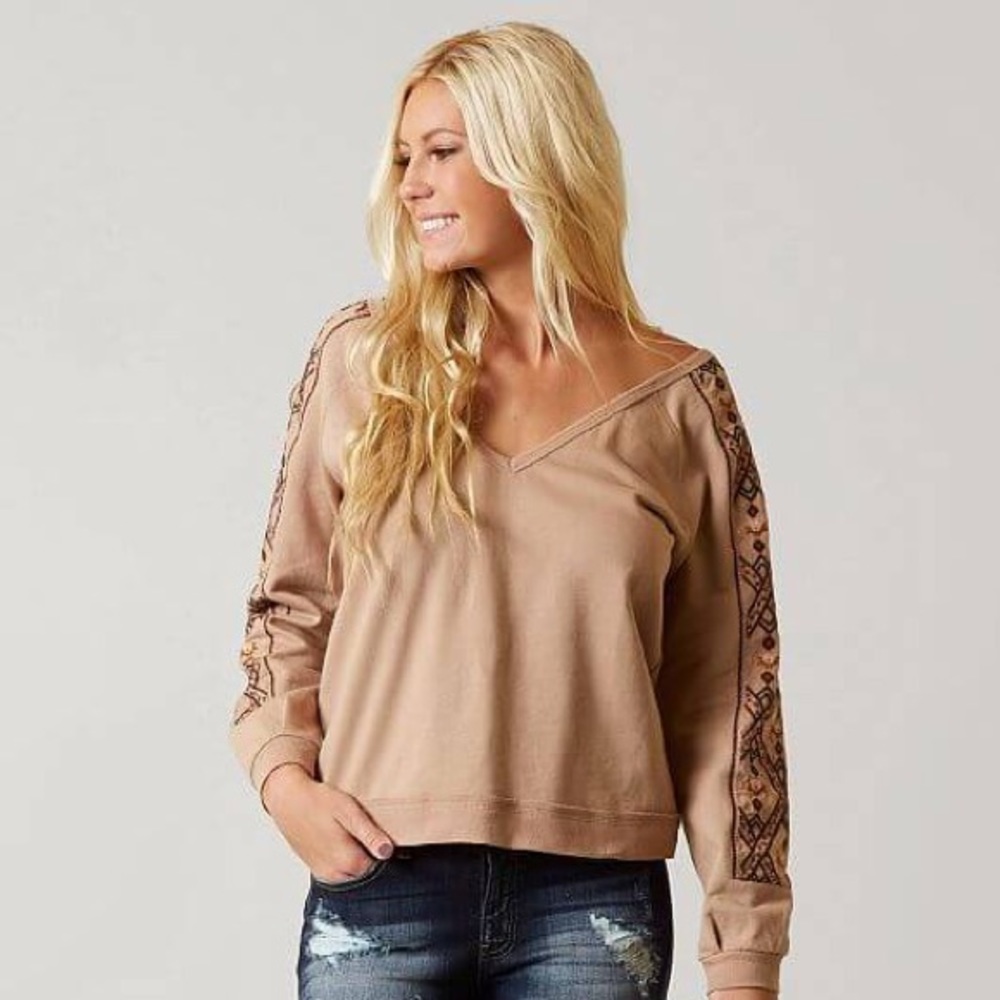 Gimmicks Raw Edge Embroidered Sweatshirt